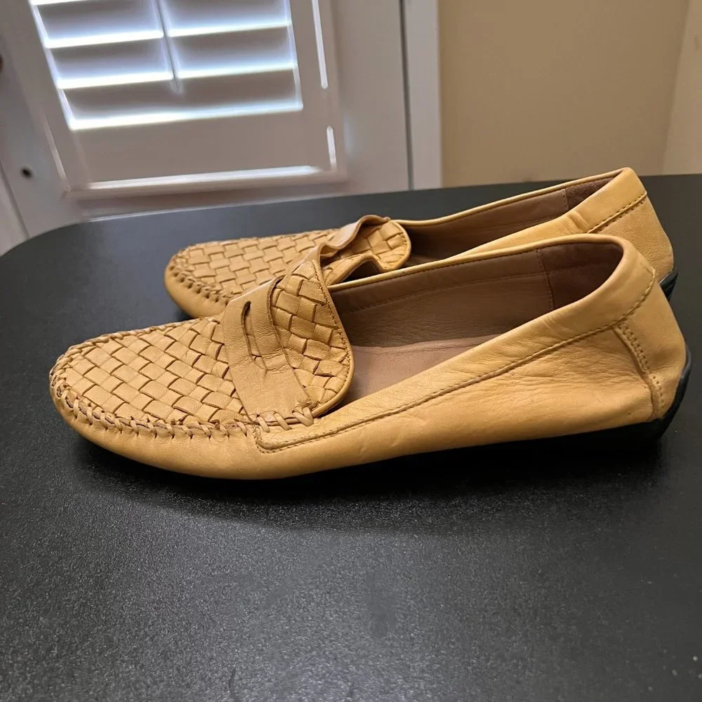 Robert Zur Petra Leather Driving Loafers yellow size 10